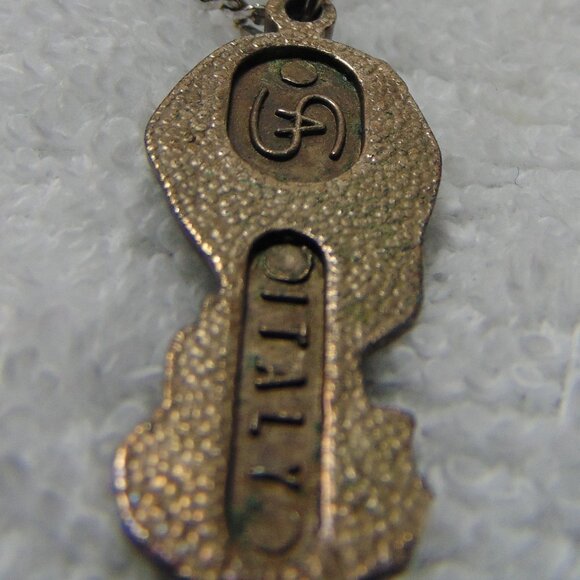 Vintage Mary Mother of Jesus Necklace, Vatican in Italy, Sterling Silver/Pewter - Picture 6 of 6